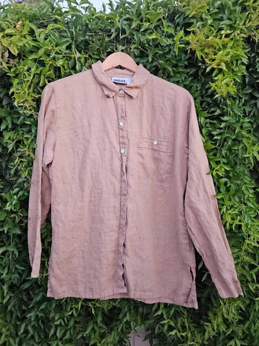 Chicos Linen Button Down Top